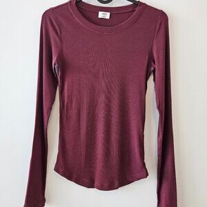 Wilfred Free Burgundy Ribbed Long Sleeve